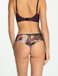 Dámské kalhotky Velvet Bloom Tanga Brasil - Julimex fialová vzor M