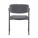 Židle jidelní, šedá látka, černá kovová noha