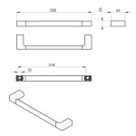 Gedy - PIRENEI držák ručníků 350, gun metal PI213581