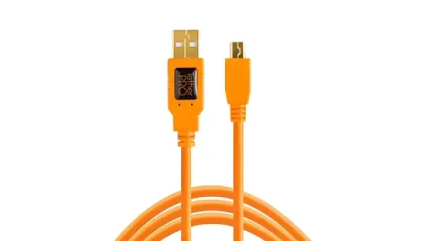 Tether Tools TetherPro oranžová / Kabel / USB 2.0 A - Mini USB B / 5pin / 4,6 m (CU5451)