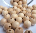 Dřevěné korálky Detoa - přírodní nelakované - ∅ 10 mm - 10 ks