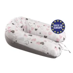 Bomimi ADOS kojící polštář 150x30, SRDÍČKA růžová/šedá (BO2311GRY034)
