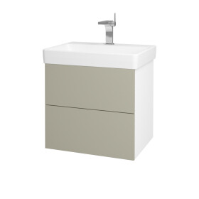 Dřevojas - Koupelnová skříňka VARIANTE SZZ2 60 pro umyvadlo Laufen Pro S - N01 Bílá lesk / L04 Béžová vysoký lesk 163099