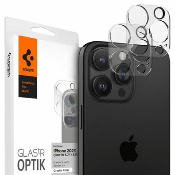 Spigen Glass tR Optik 2 Pack ochranné sklo na fotoaparát pro Apple iPhone 15 Pro/15 Pro Max/14 Pro/14 Pro Max (AGL05761)