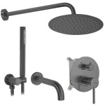 REA - Podomítková vana-sprchová sada Lungo Titan + BOX REA-P6380