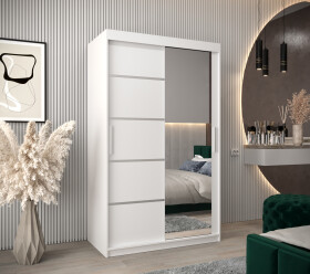 Šatní skříň Abi V2 Barva korpusu: Bílá, Rozměry: 120 cm, Dveře: Bílá