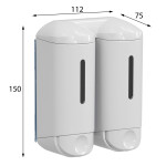 SAPHO - SHOWER SMALL dvojitý dávkovač tekutého mýdla, 2x170ml, bílá A94601