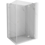 MEXEN/S - Lunar sprchový kout dveře křídlové pravá 90 x 80, transparent, nikl kartáčovaný 834-090-080-97-00-P