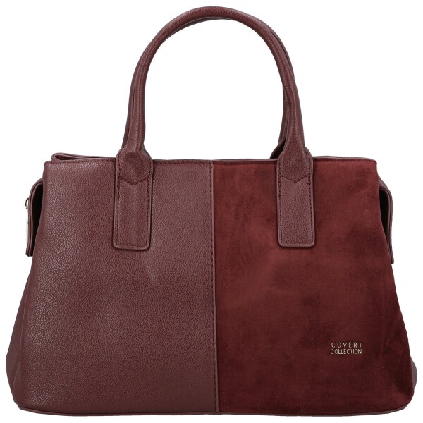 Luxusní dámská koženková kabelka do ruky Coveri Korina, vínová