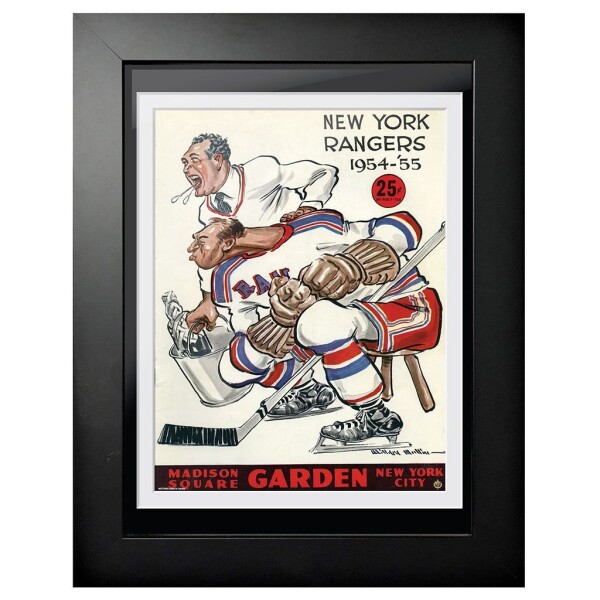 Mustang Obraz v rámu New York Rangers NHL Program Cover Madison Square Garden on Ice Cartoon