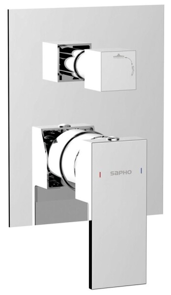 SAPHO - CUBEMIX podomítková sprchová baterie, 2 výstupy, chrom CM042