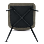 Židle jídelní, zelená látka cowboy, nohy černý kov