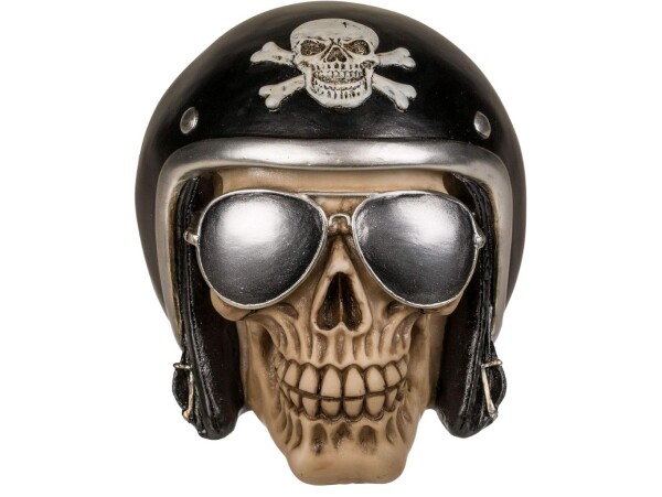 Ootb.de Pokladnička lebka s helmou 14 x13 cm