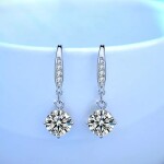 Royal Fashion stříbrné náušnice HA-XEZ009-SILVER-MOISSANITE-ZIRCON