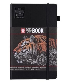 Sakura Skicák v pevné vazbě s černým papírem 13x21, 140 g