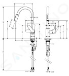 HANSGROHE - Focus M41 Dřezová baterie s výsuvnou sprškou, chrom 31815000