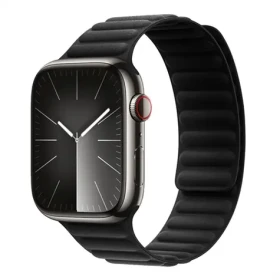 Devia Deluxe Magnetic Fiber černá / Řemínek / Apple Watch 44/45/46mm / magnetický (6942297104617)