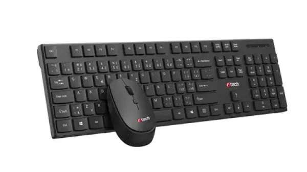 C-TECH WLKMC-03 černá / bezdrátový combo set s myší / CZ/SK / USB (WLKMC-03)