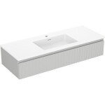 MEXEN/S - Rivel koupelnová skříňka 120 cm s umyvadlem Otis, 1 šuplík, reliéf , šedá mat/bílá mat 91A20-12023-1-BF62-W18M01