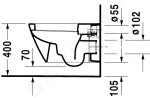 DURAVIT - Starck 2 Závěsné WC, WonderGliss, bílá 25340900001