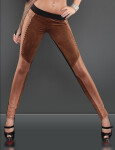 Sexy kalhoty s cvočky a zipy 21851 - KouCla černo-hnědá S