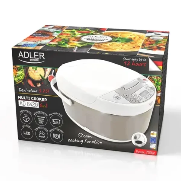 Adler AD 6420 bílá / Multivařič / 6v1 / 3,25 L / 700 W / odložený start 12 h (AD 6420)