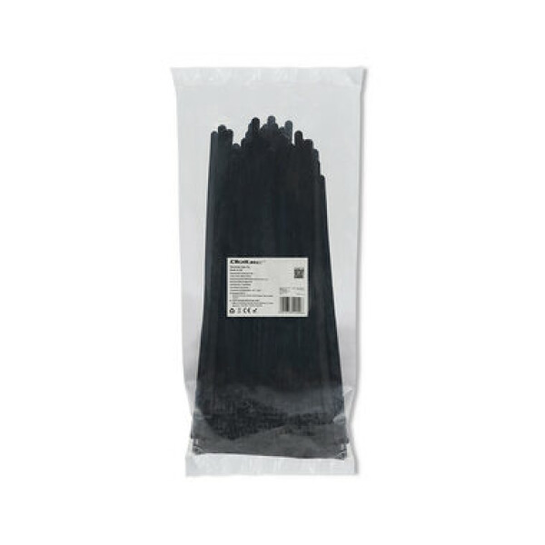 Qoltec 52229 Kabelová stahovací páska 7.2x150 mm černá / znovu použitelná / nylon UV / 100ks (52229)