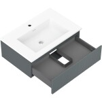 MEXEN/S - Rivel koupelnová skříňka 70 cm s umyvadlem Otis, 1 šuplík, reliéf , grafit mat/bílá mat 91A20-07023-1-BF66-W18M01