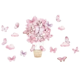 Sipo Nástěnné samolepky do dětského pokoje, Pink Butterflies (SPWS63029)