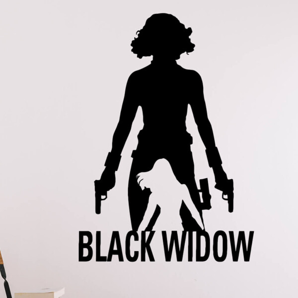 Samolepka Black Widow silueta Barva: černá, Velikost: 80 x 56 cm