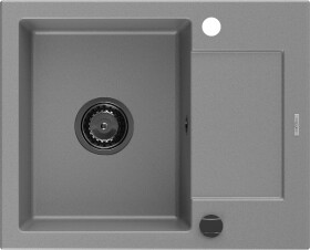 MEXEN/S - Enzo granitový dřez 1 s odkapávačem 576 x 465 mm, šedá, + sifon grafit 6506571005-71-B