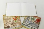 Designová záznamní kniha Fresh, ohebné desky, 200x200mm, 64ls, čistá, 100g mix motivů