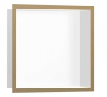 HANSGROHE - XtraStoris Individual Výklenek do stěny s designovým rámem, 30x30x10 cm, matná bílá/kartáčovaný bronz 56099140
