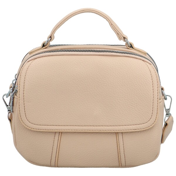 Trendy dámská koženková crossbody kabelka Badamia, pudrová