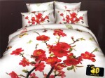Bílé povlečení na postel s motivem červených květů Šírka: 160 cm | Dĺžka: 200 cm, 1ks plachta zdarma 180 x 245cm 2ks 40x40 cm (standard zdarma) Šírka: 160 cm | Dĺžka: 200 cm, 1ks plachta zdarma 180 x 245cm