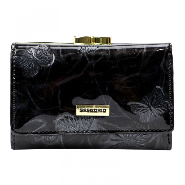 Luxusní dámská kožená peněženka s motýlky Gregorio Sihle, černá