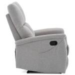 Relaxační křeslo, manuální ovládání, světle šedá látka