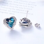 Náušnice Swarovski Elements Angel Wings - andělská křídla, Modrá