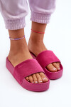 Dámské žabky na platformě z semiše Big Star NN274A672 fuchsie 37