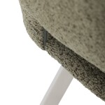 Židle jídelní, zelená látka, kovové nohy, broušená nerez.