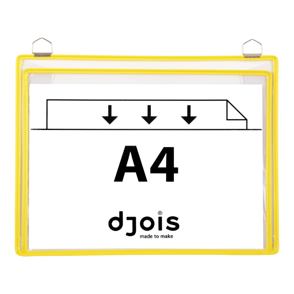 Djois velkokapacitní rámeček s kapsou a dvěma očky, A4, žlutý, 5 ks