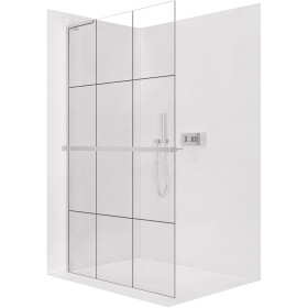 CERANO Sprchová zástěna Walk-in Onyx L-levá vzpěra - 8 mm + polička/držák na ručníky - chrom, industriální sklo - 140x200 cm