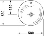 DURAVIT - Starck 1 Nábytkové umyvadlo s přepadem, průměr 58 cm, bílá 0406580000