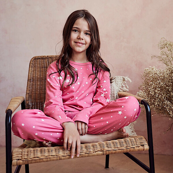 Zateplené dívčí pyžamo Erika růžové pro starší děti růžová 158