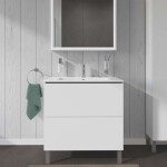 DURAVIT - L-Cube Umyvadlová skříňka 86x82x48 cm, 2 zásuvky, lesklá bílá LC662602222