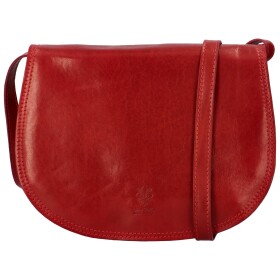 Prostorná dámská kožená crossbody taška Melinda, červená