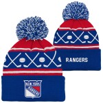 Outerstuff Dětská předškolní zimní čepice New York Rangers NHL Face-Off Cuff Pom