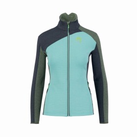 Dámská mikina KARPOS W Federa Full-Zip Fleece, Aqua Sky/Black Sand/Thyme velikost: M