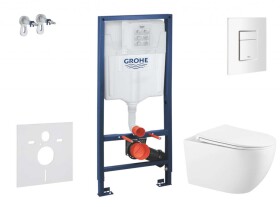 GROHE - Rapid SL Set předstěnové instalace, klozetu Gaia sedátka softclose, tlačítko Skate Cosmopolitan, alpská bílá SANI11BA3102
