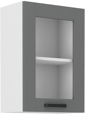 Horní prosklená skříňka Luna 40 GS-72 1F Barva korpusu: Bílá, Barva dvířek: Dust Grey